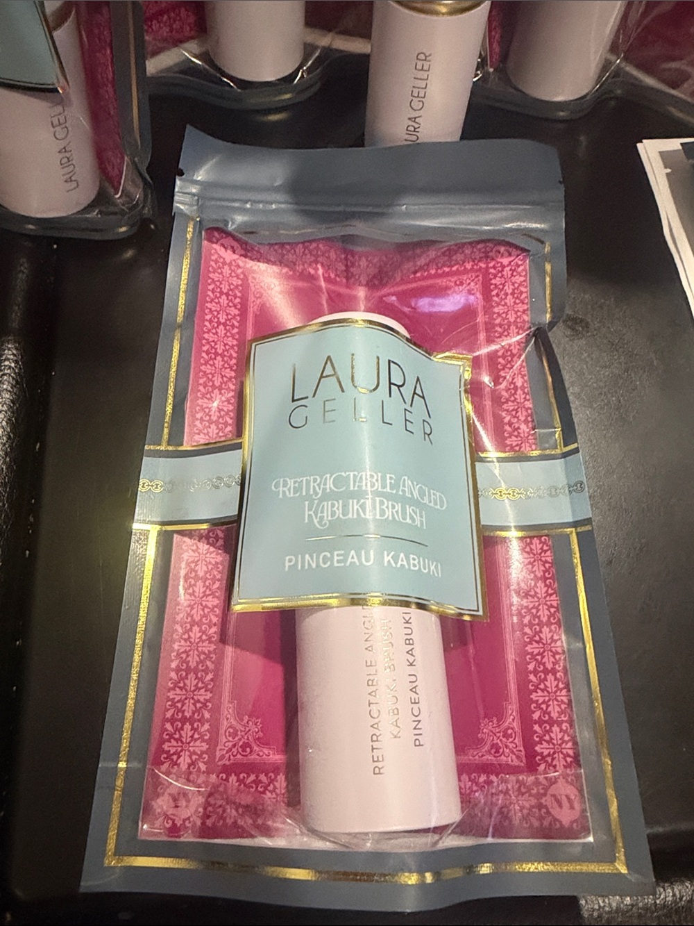 Laura Geller Pink Retractable Angled Brush brand new